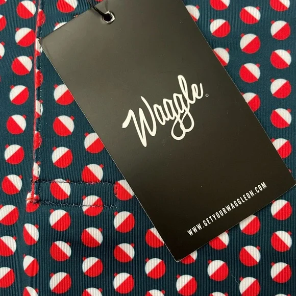 NWT! Waggle Bobby Golf Polo with Red Collar & Trim - Picture 2 of 9